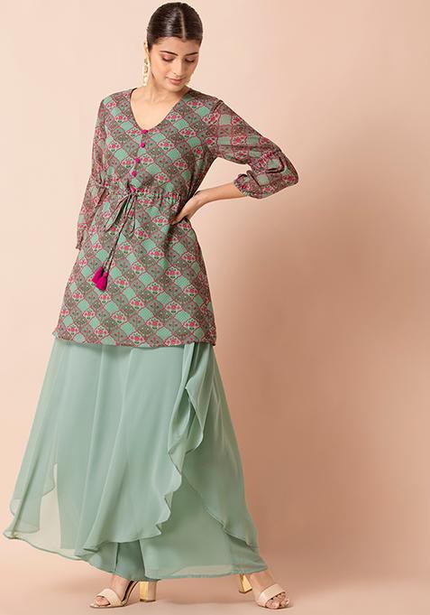 Sage Layered Flared Pants 