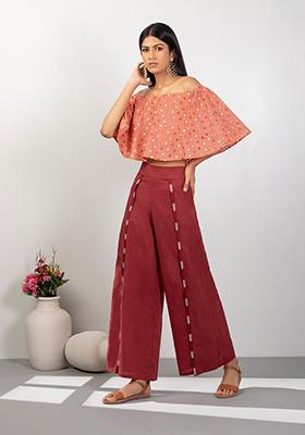 Buy Red Solid Palazzos Online  W for Woman