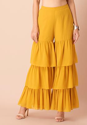 Wide Leg Ruffle Tiered Pants – Evie Marie's