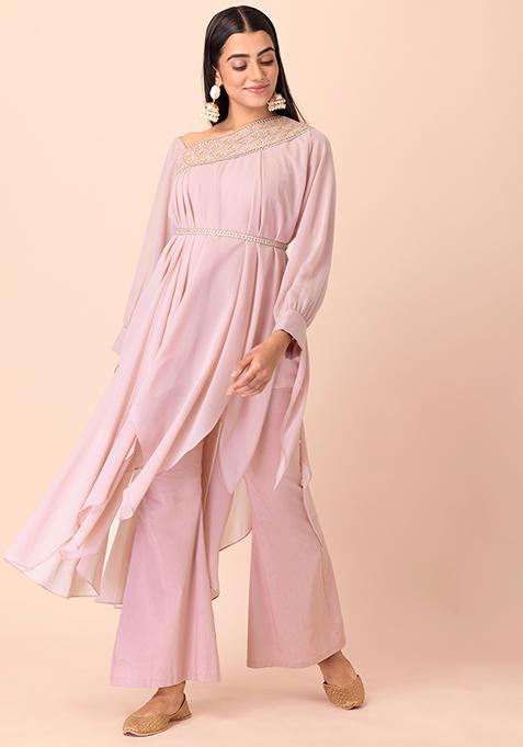 Blush Fit and Flare Stretch Pants