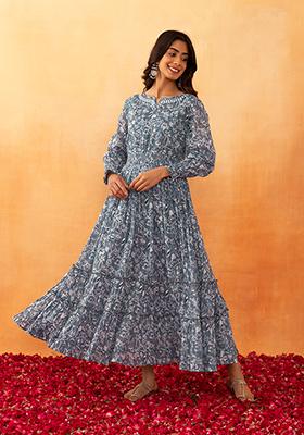 Cotton long outlet frock for ladies