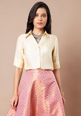 shirt with brocade skirt