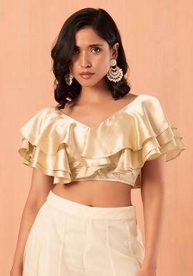 gold ruffle top