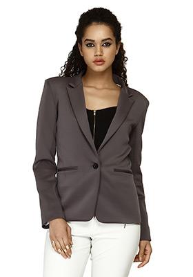 Buy Women Fierce Grey Scuba Blazer - WinterWear Online India - FabAlley