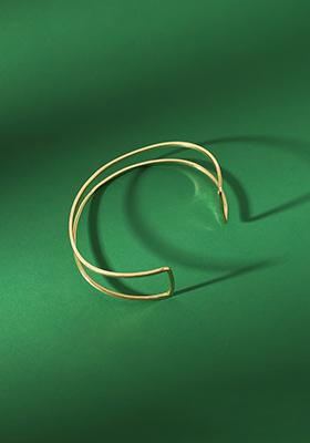 Gold Finish Double Cuff Bracelet