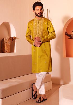 Men’s Rayon Sequin Embroidered Kurta