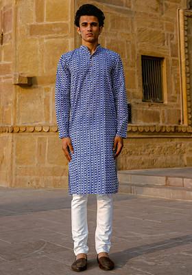 GUL-E-ROOH” – HAND BLOCK PRINTED MEN’S KURTA BY MYURIKA