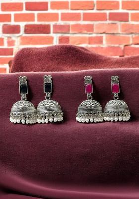 Silver Plated Alloy Silver Artificial Beads Earrings