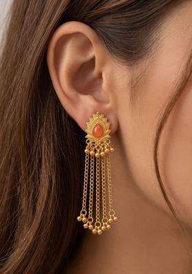 Gold-Plated Floral Drop Earrings for Women | Traditional Ethnic Jewellery for Wedding & Festive Wear | Gift for Her