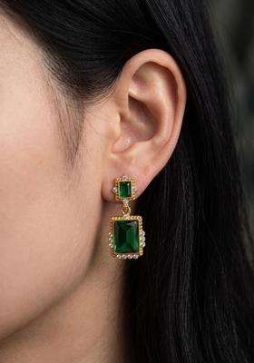 Gold-Plated Geometric Drop Earrings for Women | Fusion Party & Festive Wear | Gift for Her