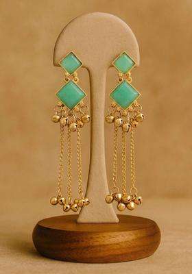 Gold-Plated Geometric Drop Earrings for Women | Fusion Party & Festive Wear | Gift for Her
