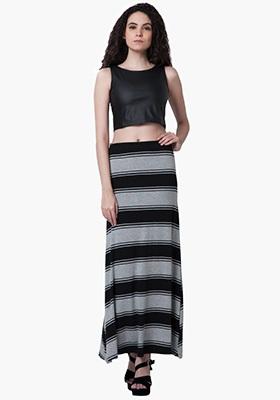 Buy Indya Blue Silk Plain Maxi Skirt online  Looksgudin