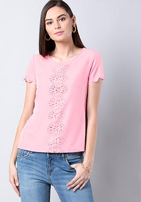 Pink Laser Cut Front Top 