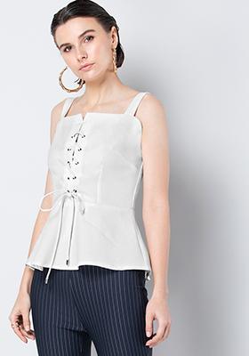 White Strappy Corset Top 