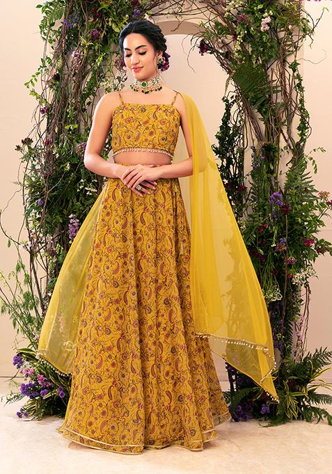 Mustard Yellow Mesh Dupatta