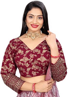 Women's Dola Silk Black Digital Print Ready to Wear With Blouse Piece