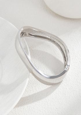 Silver Slip On Alloy Bracelet For Women