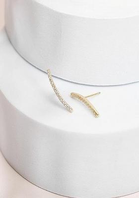 White Push Back Copper Earrings For Women