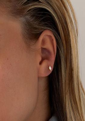 White Screw Back Copper Earrings For Women