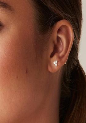 White Screw Back Copper Earrings For Women