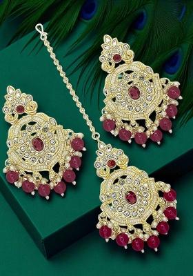 Gold Post Back Alloy Earrings