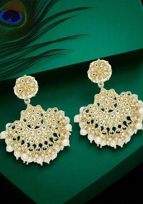 Gold Post Back Alloy Earrings