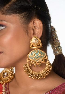 Sky Blue Brass Earrings Set