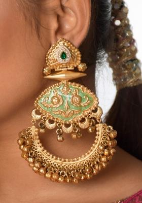 Turquoise Brass Earrings Set