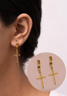 Golden Alloy Earrings