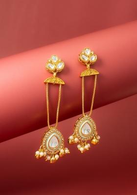 Golden Alloy Chandelier Drop Earring