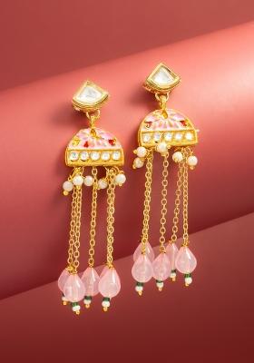 Pink Alloy Dangle Earrings