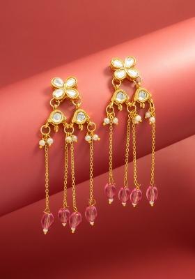 Pink Alloy Chandelier Earring