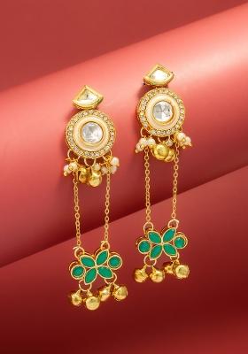 Green Alloy Chandelier Earring