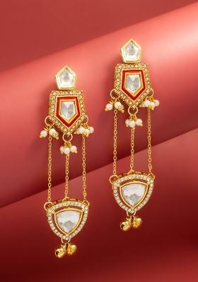 Red Alloy Chandelier Earring