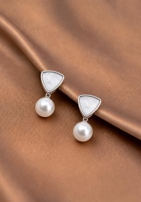Silver Alloy Earrings