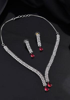 Pink Stainless Steel Jewellery Set
