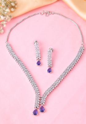 Purple Stainless Steel Jewellery Set
