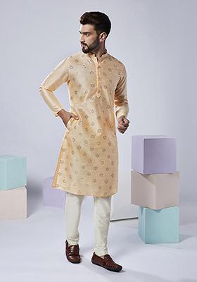Buy Cheeku Brown Solid Dyed Silk Blend Kurta - XMS03448 - Summer Edit ...