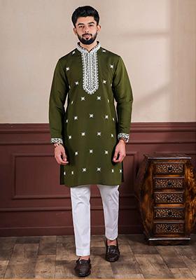 Viscose Sequins and Embroidered Kurtas for Men
