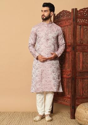 Multicolor Embroidered Jacquard kurta Set For Men