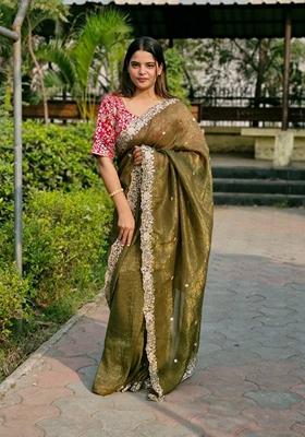 Candy Crush Pastel Colour Trendy Saree