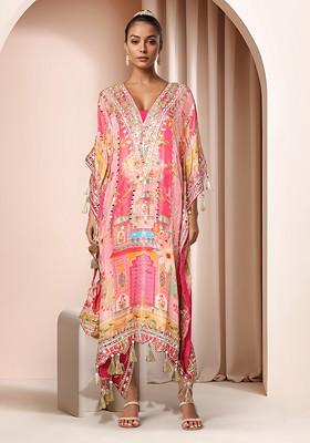 Pink Long Kaftan Kurta and Pants main image 1